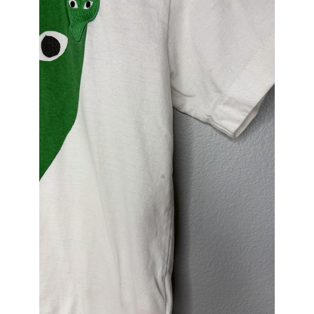 Comme des Garcons PLAY Green Heart Graphic Tee White T-Shirt Women XS/SM FLAW - Picture 5 of 6